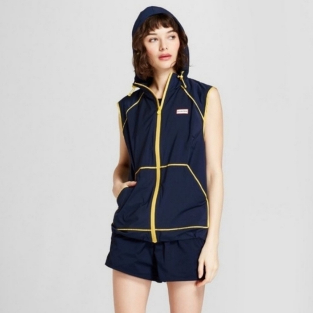 Hunter for Target windbreaker vest navy yellow M nylon